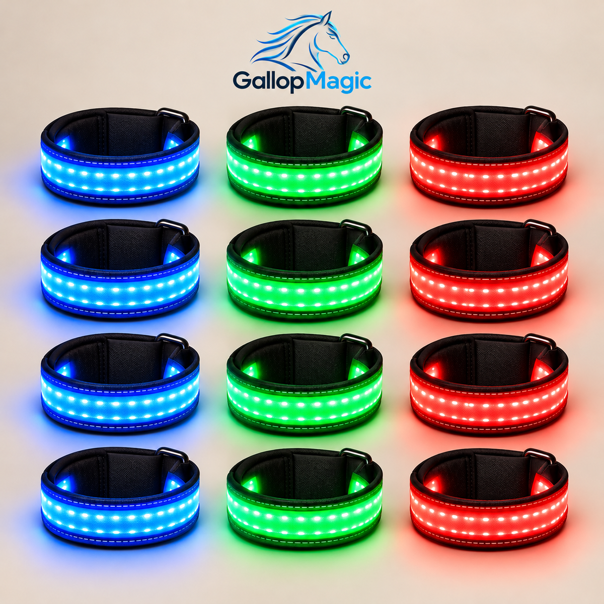 GallopMagic™ Horse Glow Leg Bands (Set of 4)